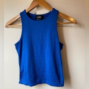 Just Polly Blue Tank Top Crop Top Small Womens